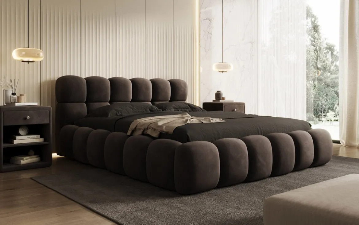 Designer Polsterbett Boston Samt mit Stauraum