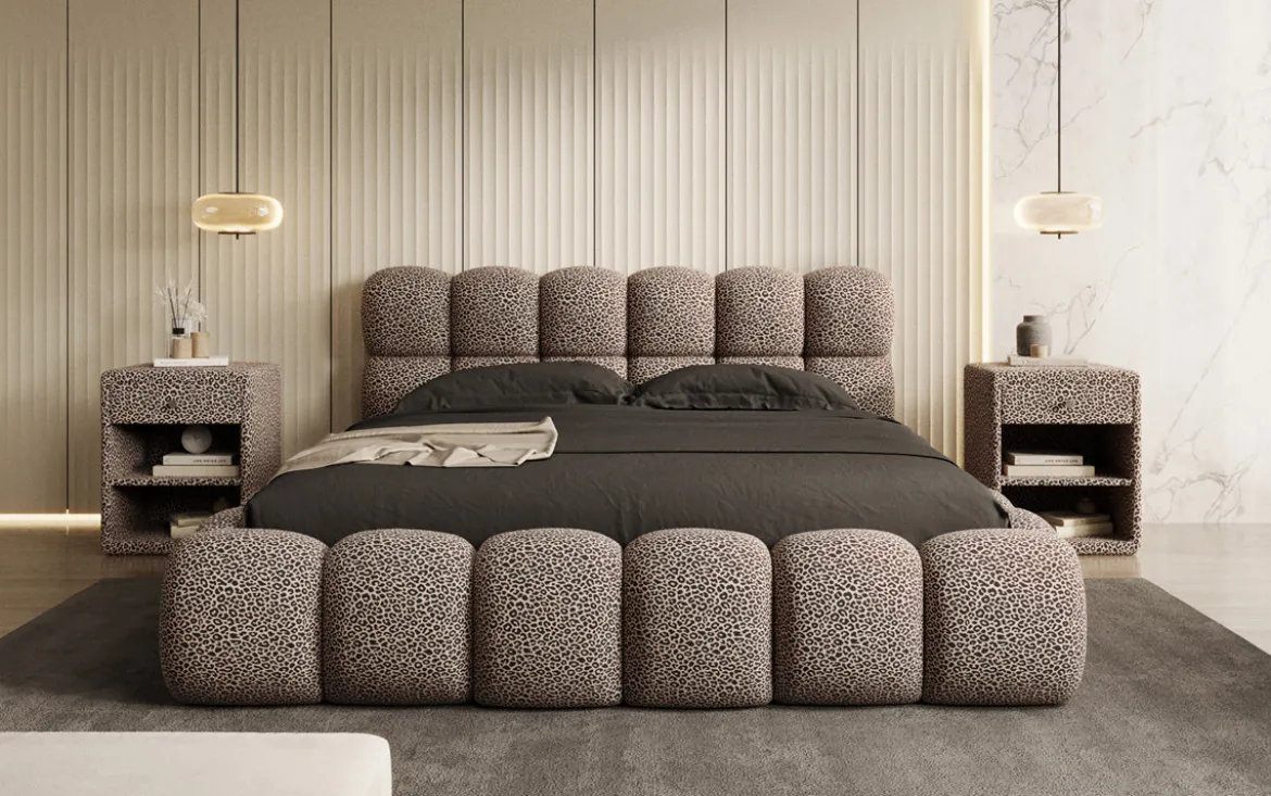 Designer Polsterbett Boston Wild Edition mit Stauraum