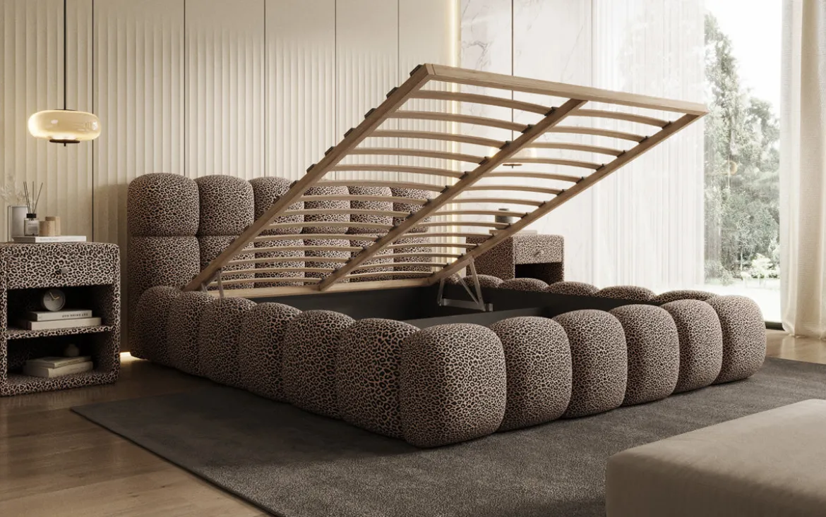 Designer Polsterbett Boston Wild Edition mit Stauraum