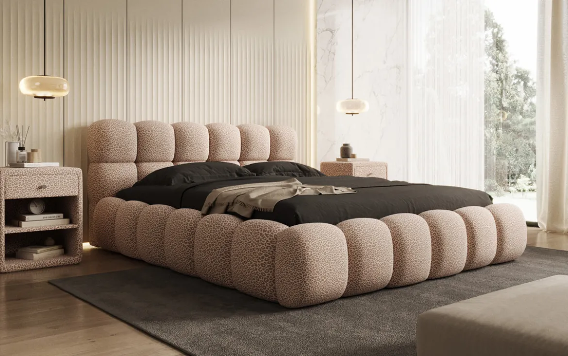 Designer Polsterbett Boston Wild Edition mit Stauraum