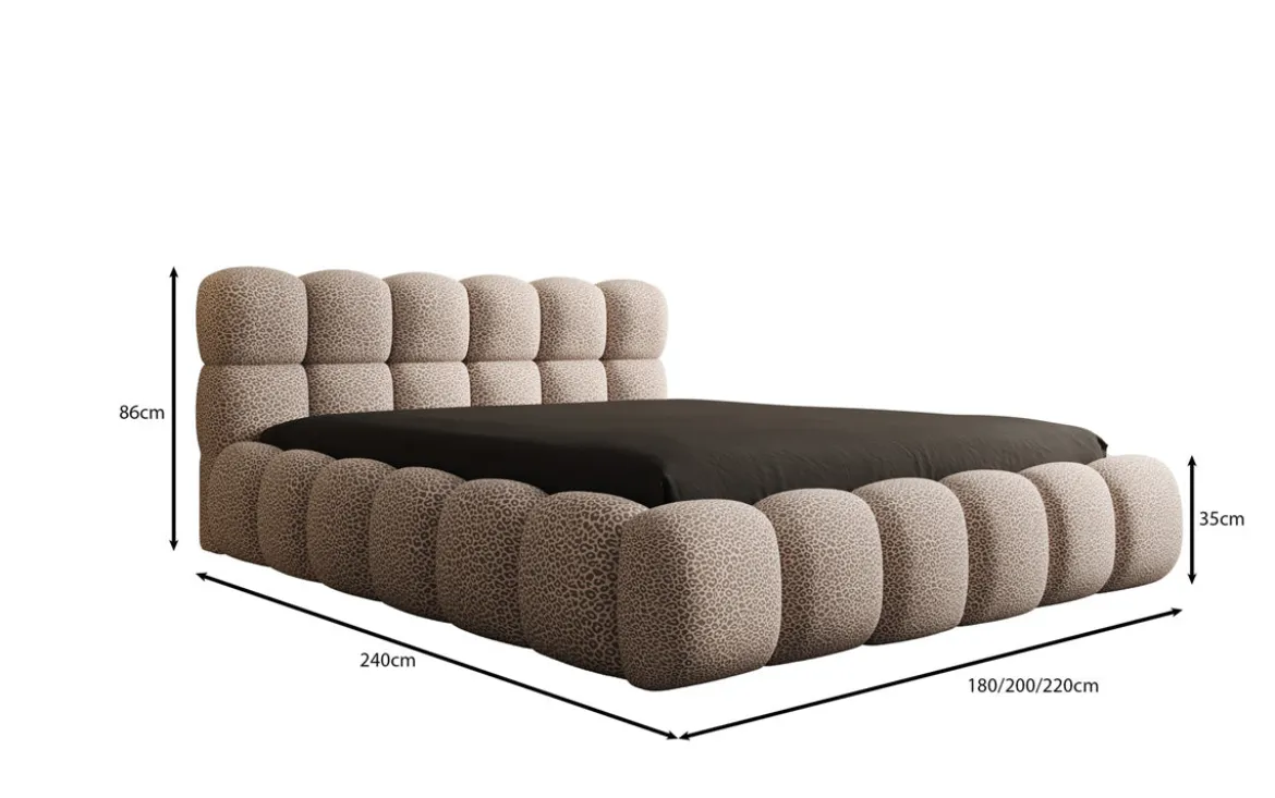 Designer Polsterbett Boston Wild Edition mit Stauraum