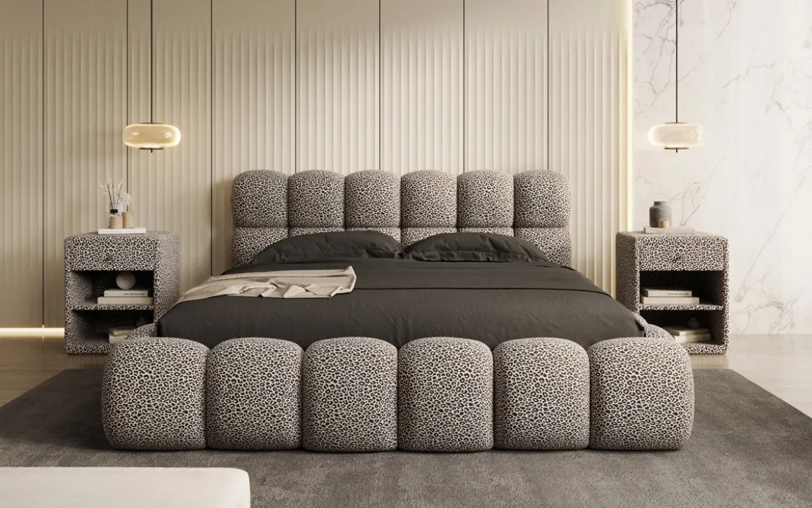 Designer Polsterbett Boston Wild Edition mit Stauraum