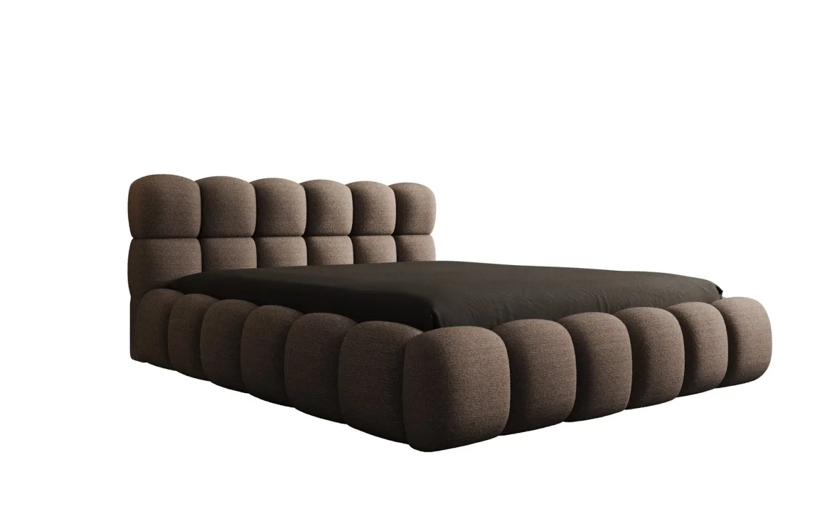 Designer Polsterbett Boston Bouclé mit Stauraum