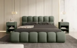 Designer Polsterbett Boston Bouclé mit Stauraum