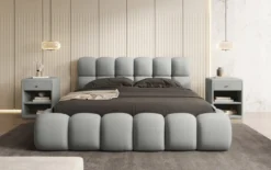 Designer Polsterbett Boston Bouclé mit Stauraum