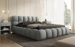 Designer Polsterbett Boston Bouclé mit Stauraum