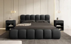 Designer Polsterbett Boston Bouclé mit Stauraum