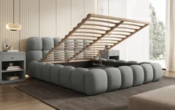 Designer Polsterbett Boston Bouclé mit Stauraum