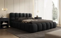 Designer Polsterbett Boston Bouclé mit Stauraum
