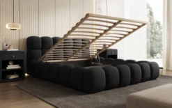 Designer Polsterbett Boston Bouclé mit Stauraum