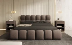 Designer Polsterbett Boston Bouclé mit Stauraum