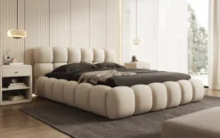Designer Polsterbett Boston Bouclé mit Stauraum