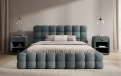 Designer Polsterbett Calimo in Cord mit Stauraum