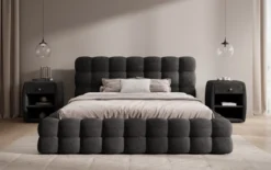 Designer Polsterbett Calimo in Cord mit Stauraum