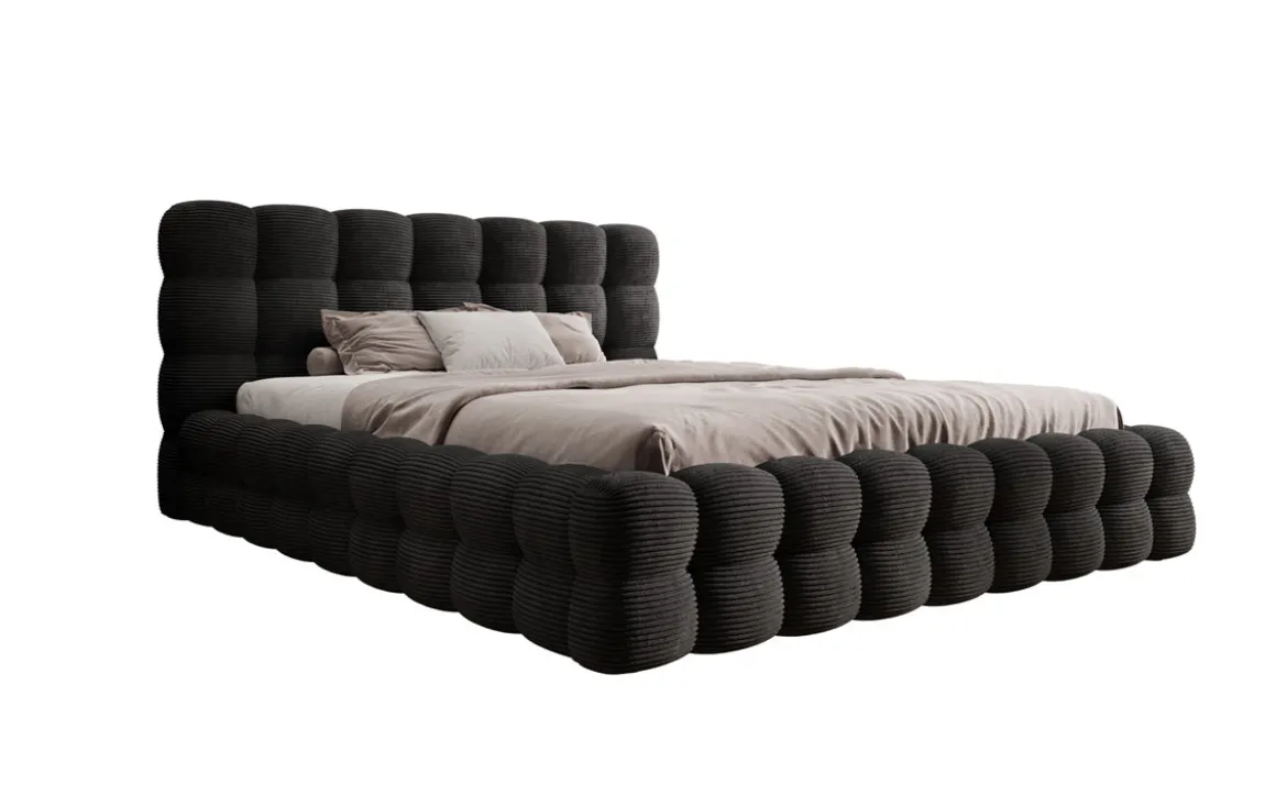 Designer Polsterbett Calimo in Cord mit Stauraum