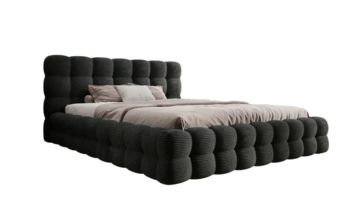 Designer Polsterbett Calimo in Cord mit Stauraum