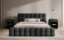 Designer Polsterbett Calimo in Cord mit Stauraum