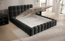 Designer Polsterbett Calimo in Cord mit Stauraum