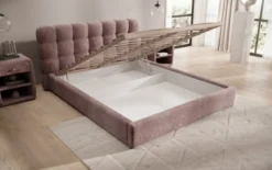 Designer Polsterbett Calivo in Cord mit Stauraum