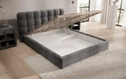 Designer Polsterbett Calivo in Cord mit Stauraum