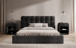 Designer Polsterbett Calivo in Cord mit Stauraum