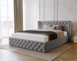 Designer Polsterbett Celestia in Samt mit Stauraum