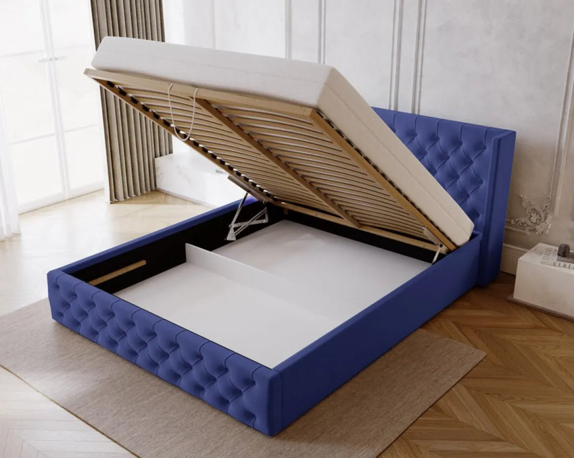 Designer Polsterbett Celestia in Samt mit Stauraum