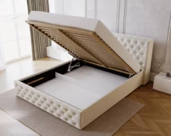 Designer Polsterbett Celestia in Samt mit Stauraum
