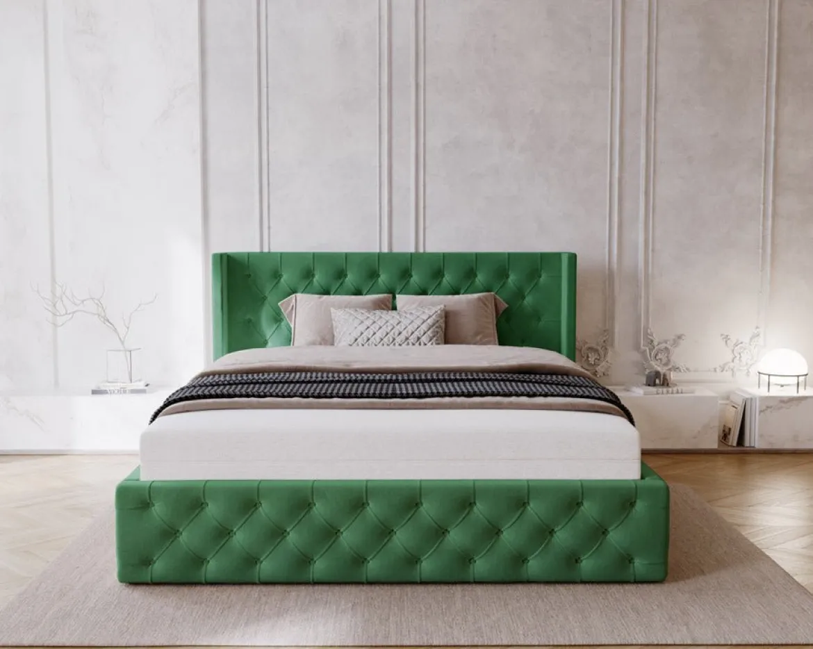 Designer Polsterbett Celestia in Samt mit Stauraum