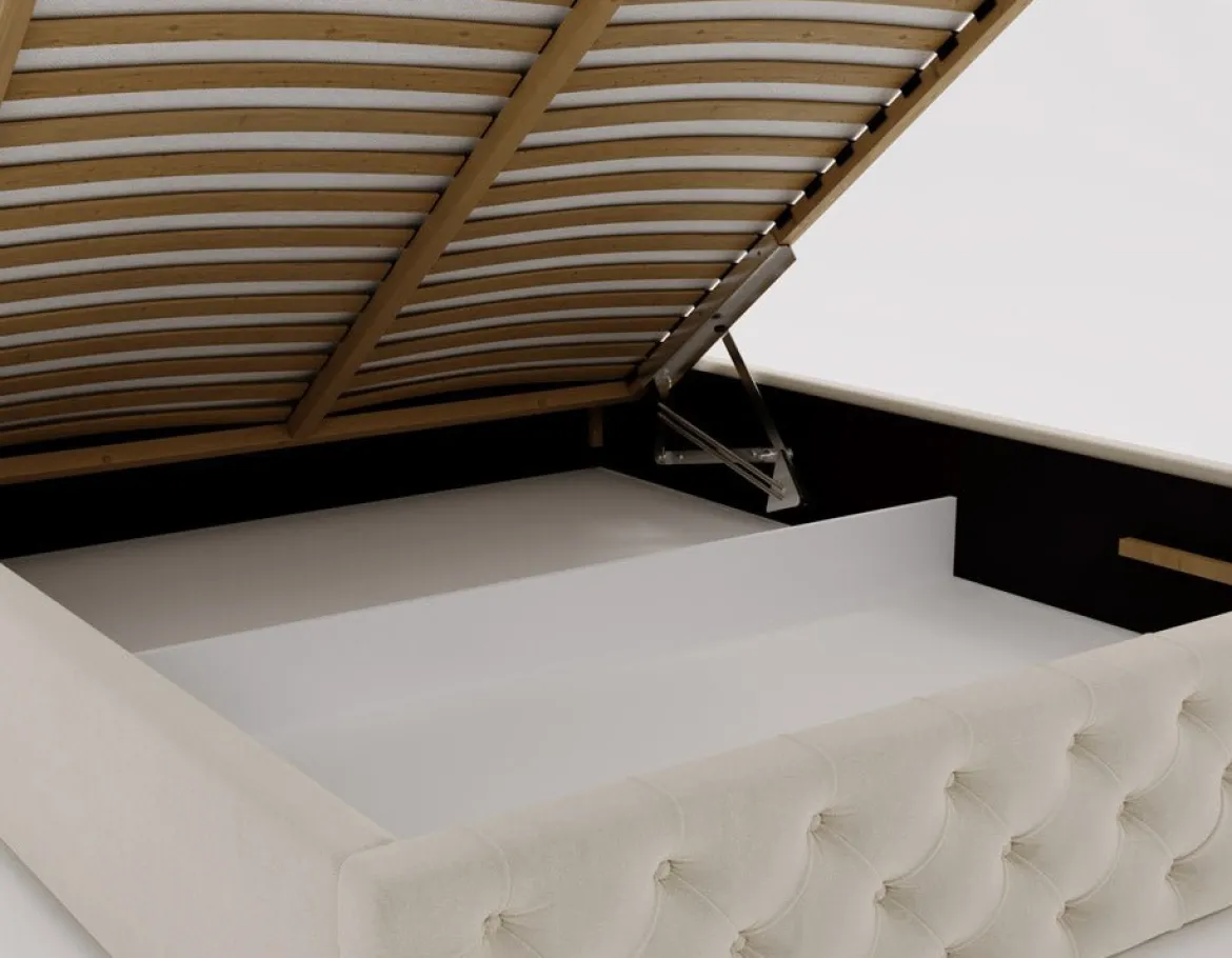 Designer Polsterbett Celestia in Samt mit Stauraum