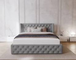 Designer Polsterbett Celestia in Samt mit Stauraum