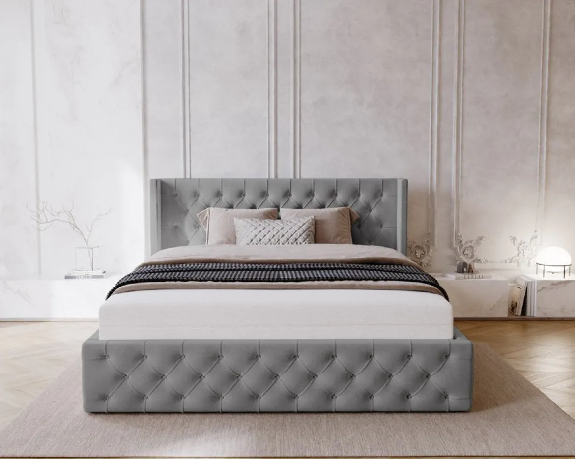 Designer Polsterbett Celestia in Samt mit Stauraum