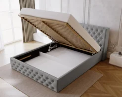 Designer Polsterbett Celestia in Samt mit Stauraum