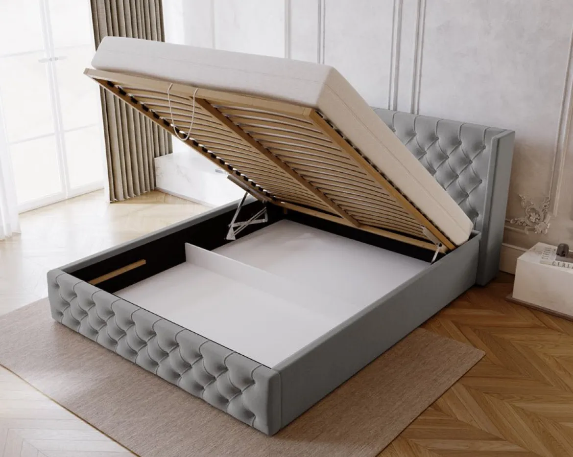 Designer Polsterbett Celestia in Samt mit Stauraum
