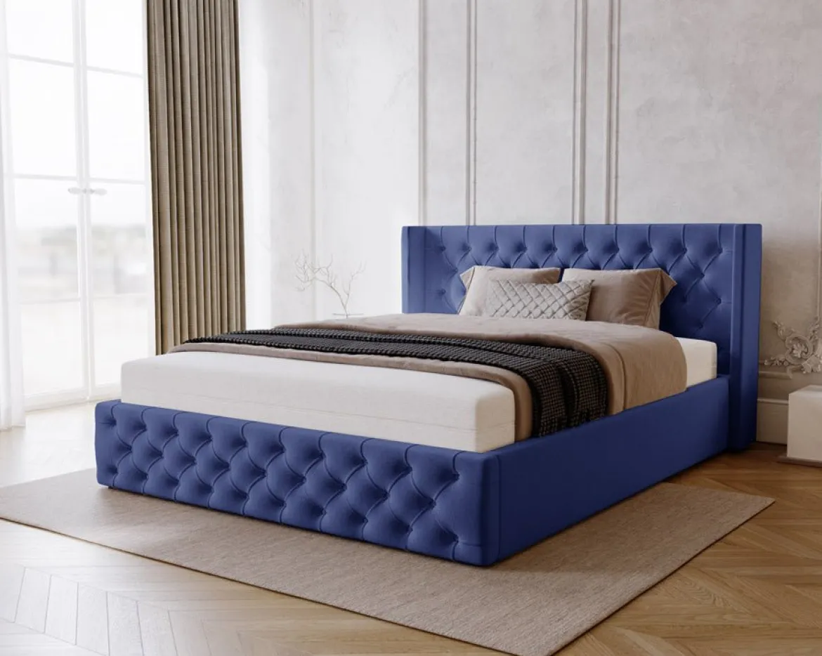 Designer Polsterbett Celestia in Samt mit Stauraum