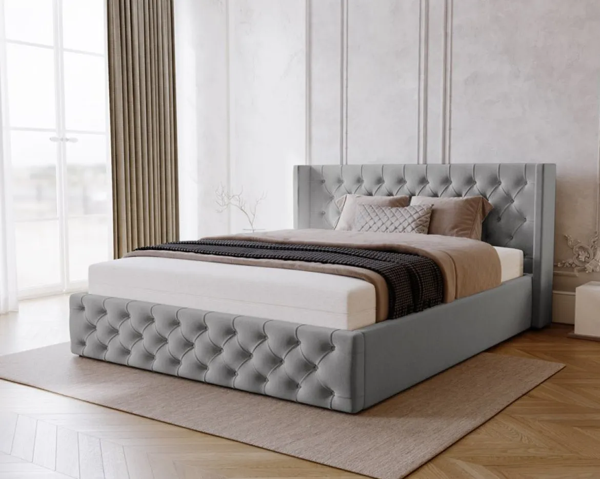 Designer Polsterbett Celestia in Samt mit Stauraum