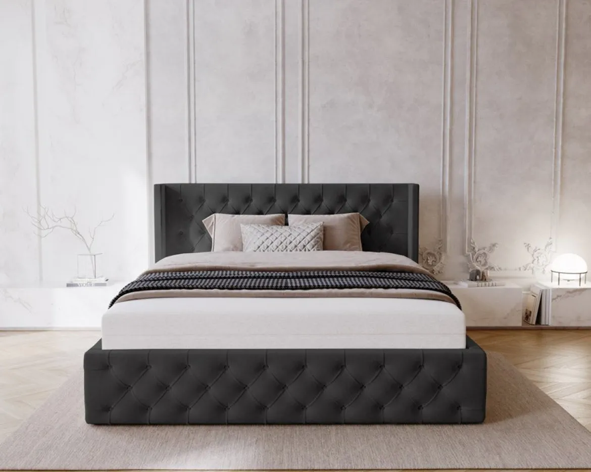 Designer Polsterbett Celestia in Samt mit Stauraum