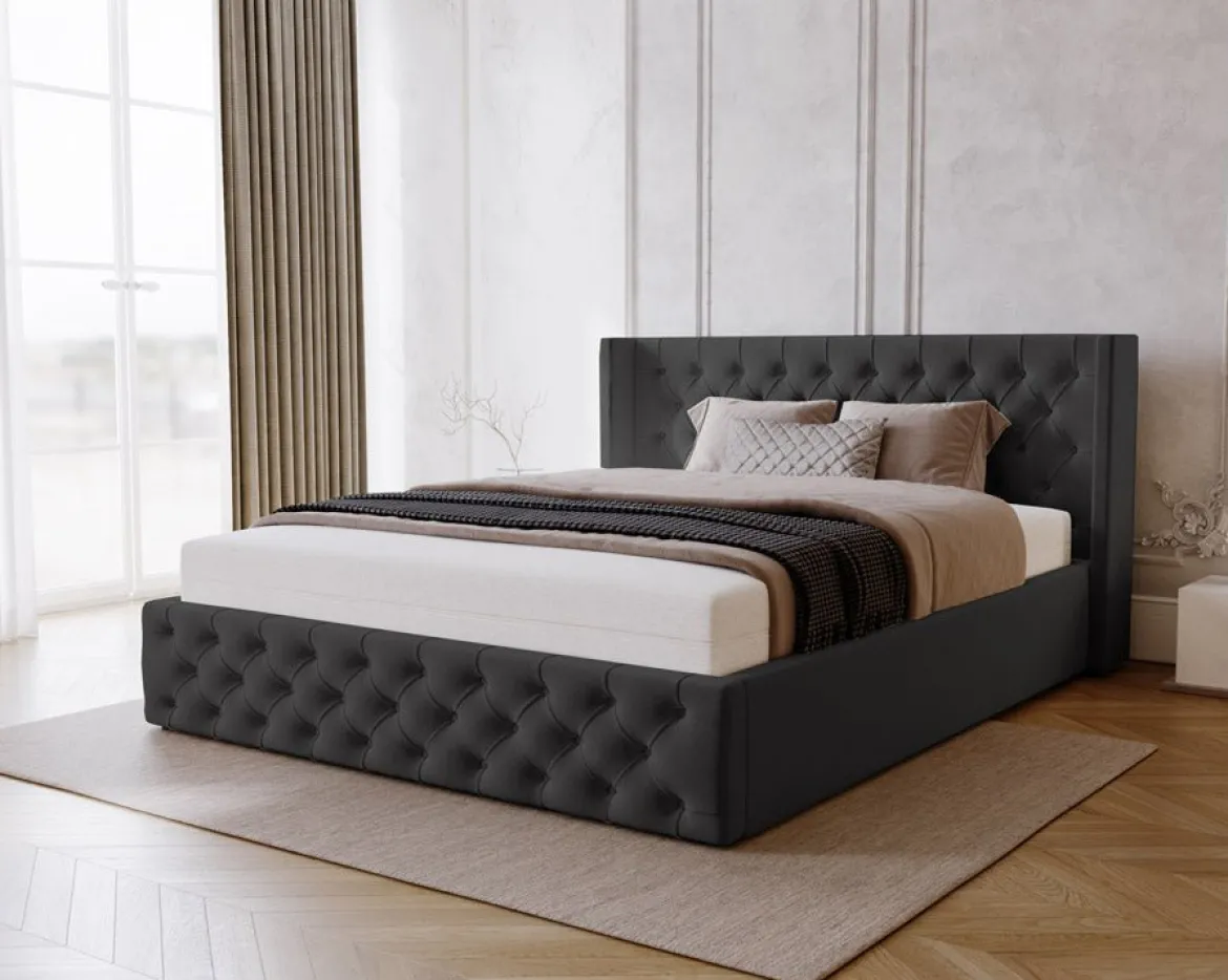 Designer Polsterbett Celestia in Samt mit Stauraum
