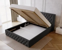 Designer Polsterbett Celestia in Samt mit Stauraum