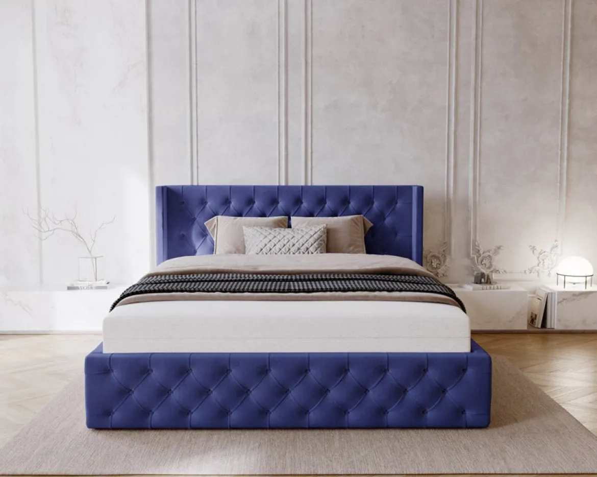 Designer Polsterbett Celestia in Samt mit Stauraum