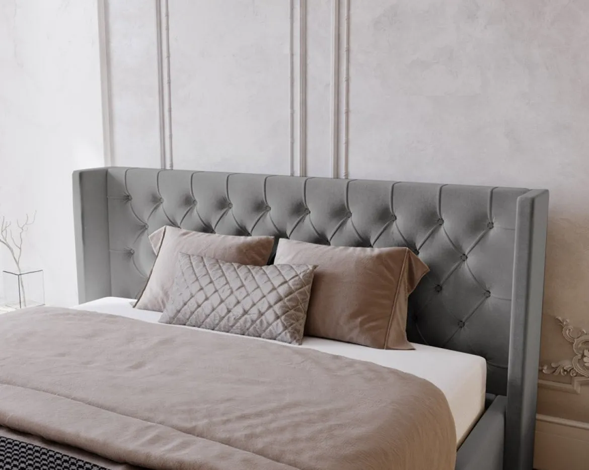 Designer Polsterbett Celestia in Samt mit Stauraum