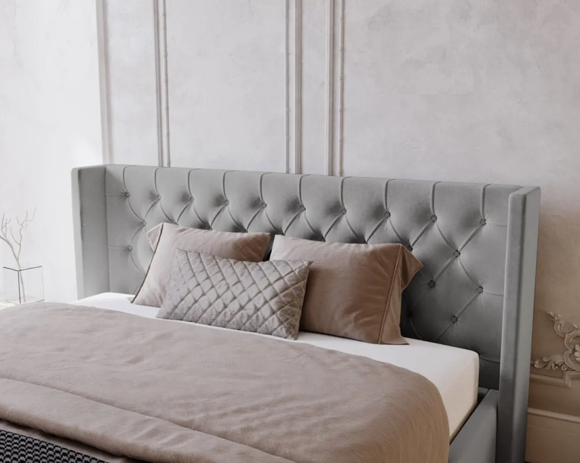 Designer Polsterbett Celestia in Samt mit Stauraum