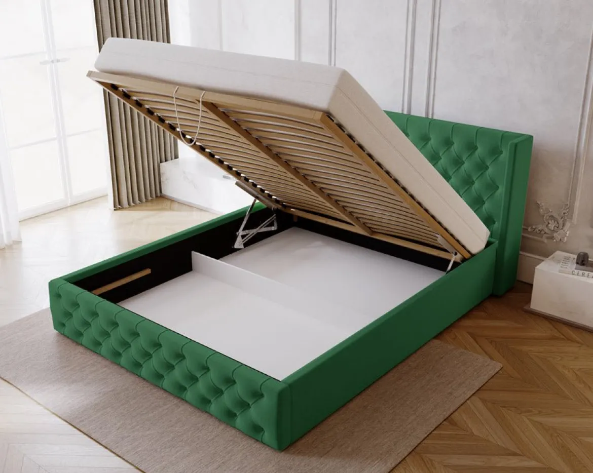 Designer Polsterbett Celestia in Samt mit Stauraum