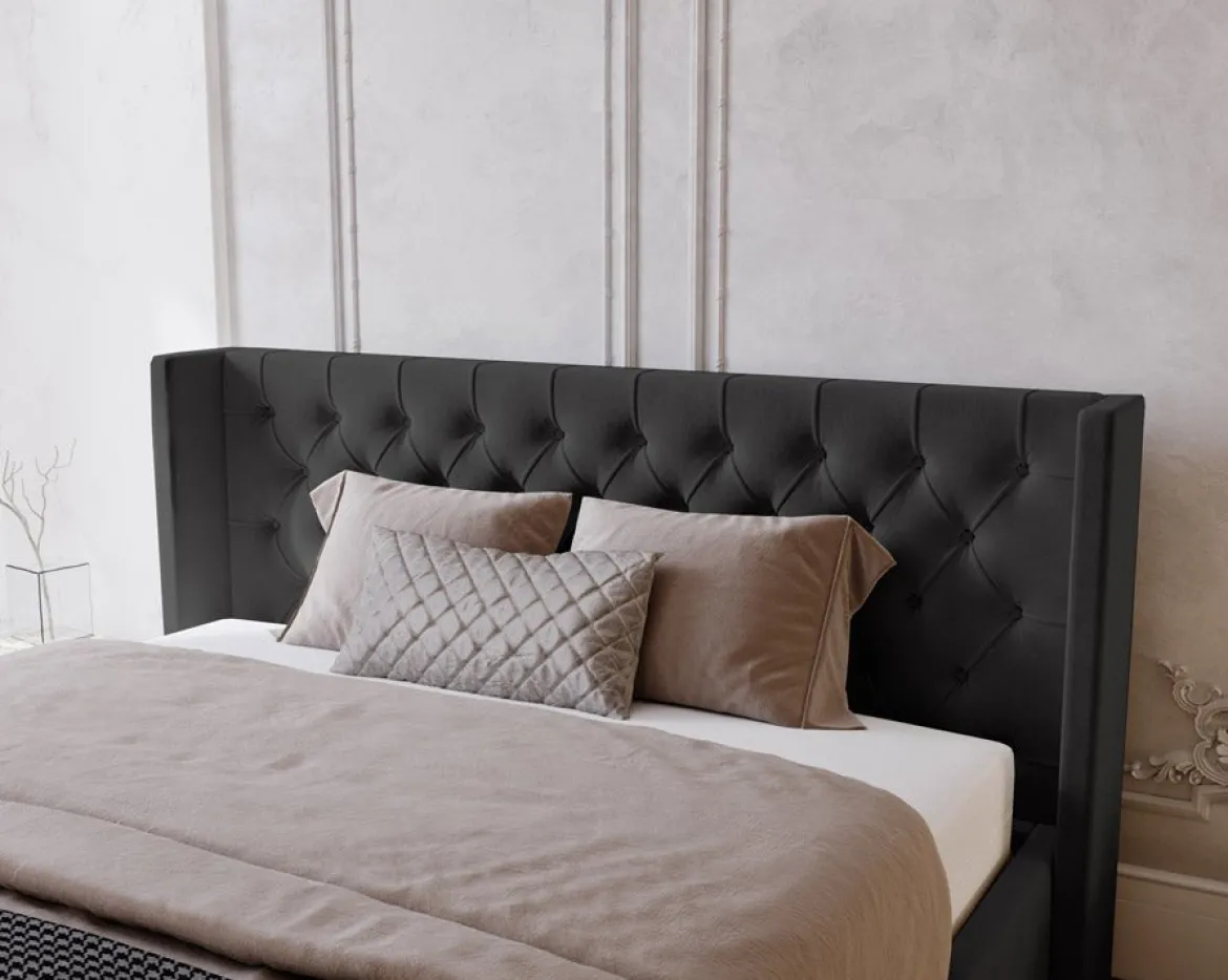 Designer Polsterbett Celestia in Samt mit Stauraum