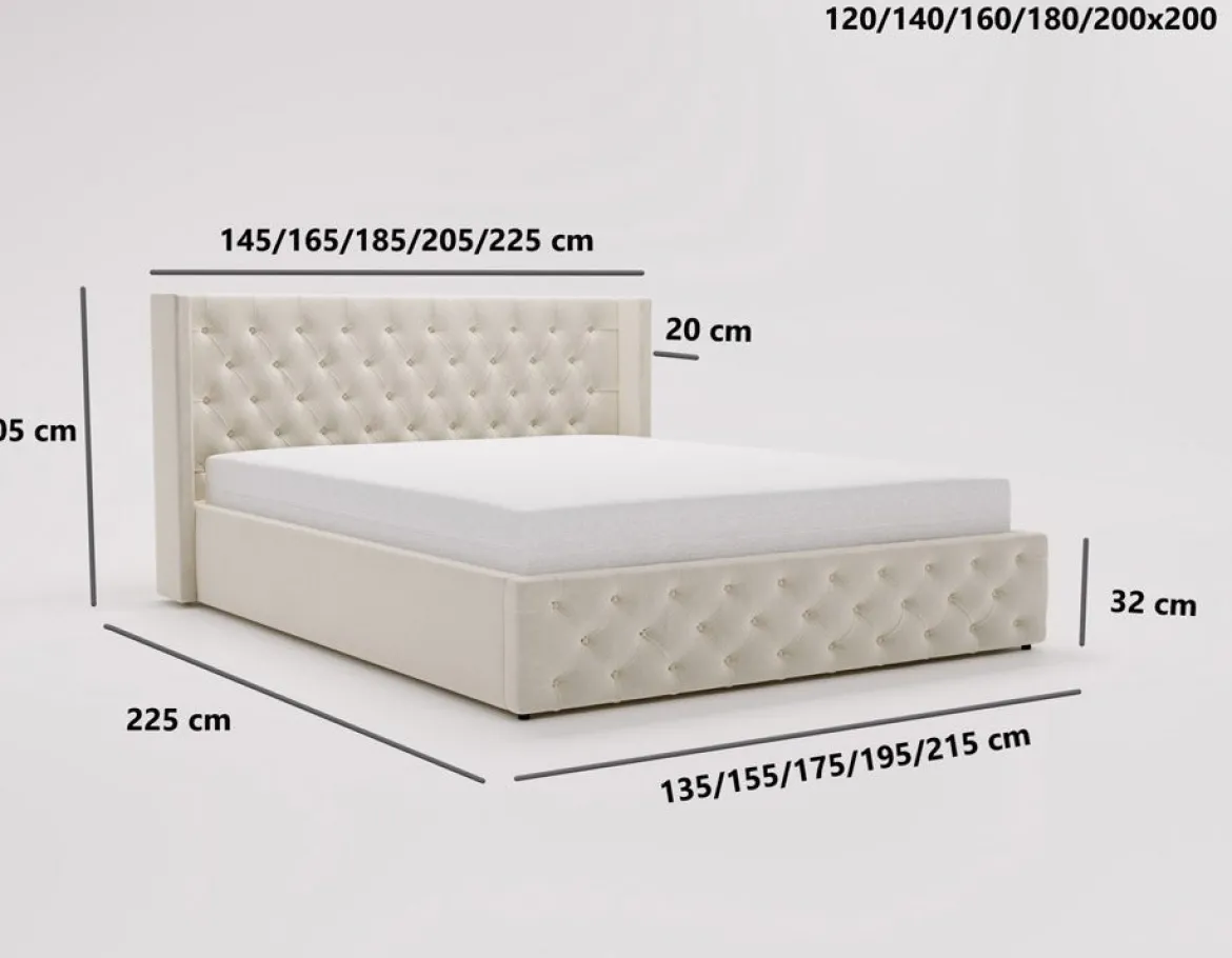 Designer Polsterbett Celestia in Samt mit Stauraum