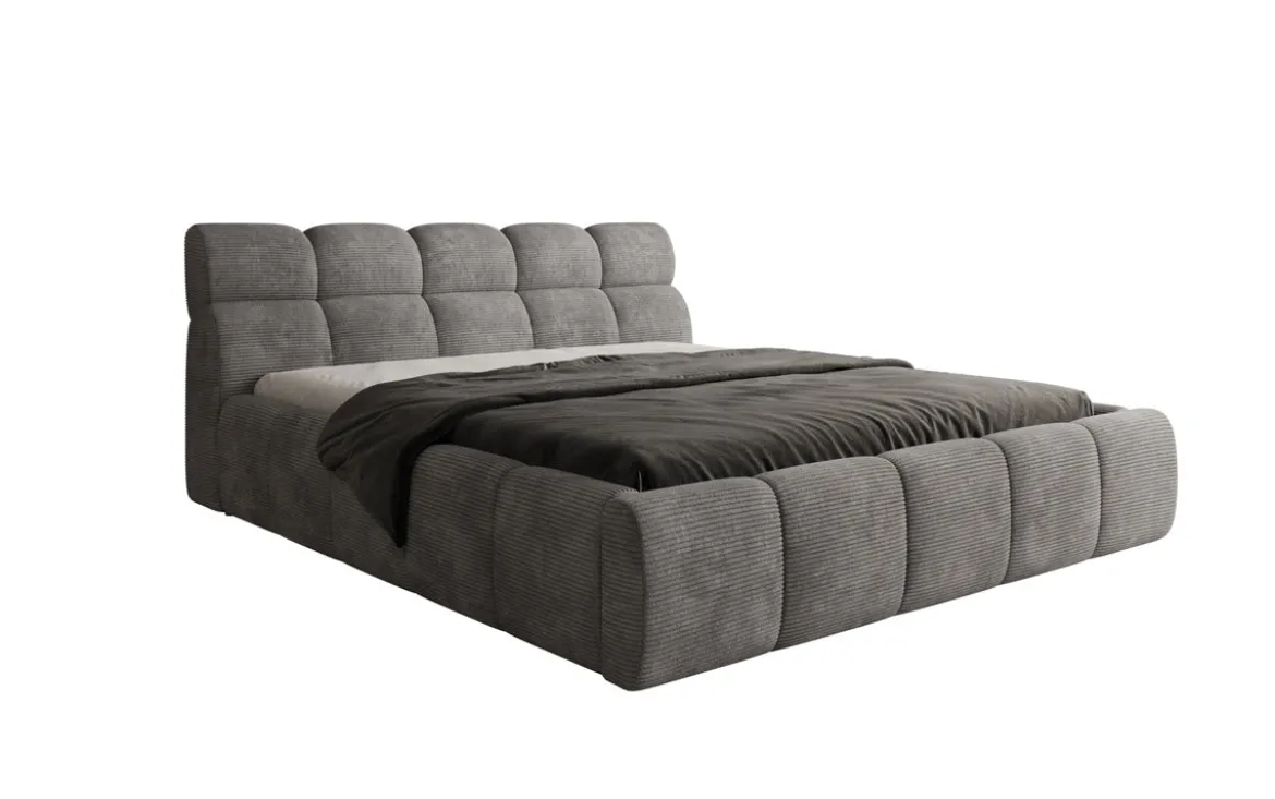 Designer Polsterbett Dallas Cord mit Stauraum