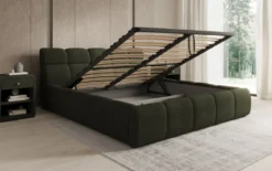 Designer Polsterbett Dallas Bouclé mit Stauraum
