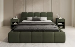 Designer Polsterbett Dallas Bouclé mit Stauraum