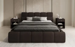 Designer Polsterbett Dallas Bouclé mit Stauraum