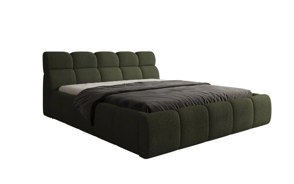 Designer Polsterbett Dallas Bouclé mit Stauraum